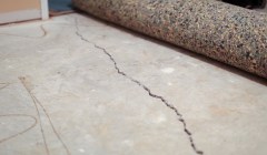 Crack in slab floor in basement