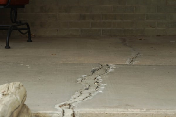 cracked concrete on patio floor