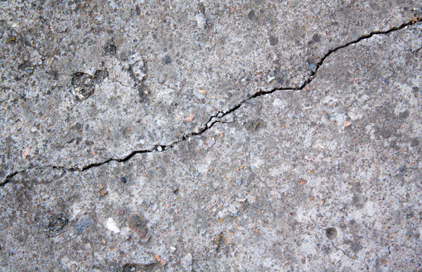 Cracked concrete on a summer day