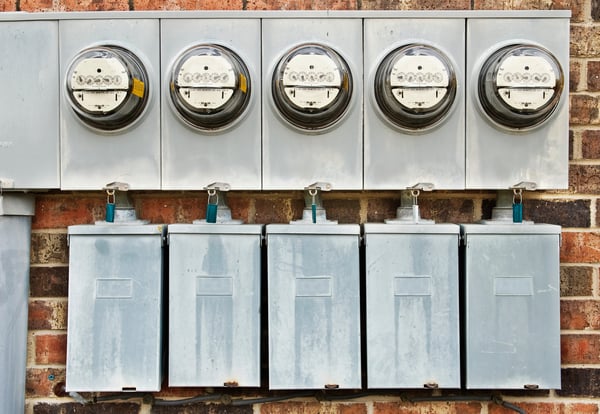 Close up of energy meters.