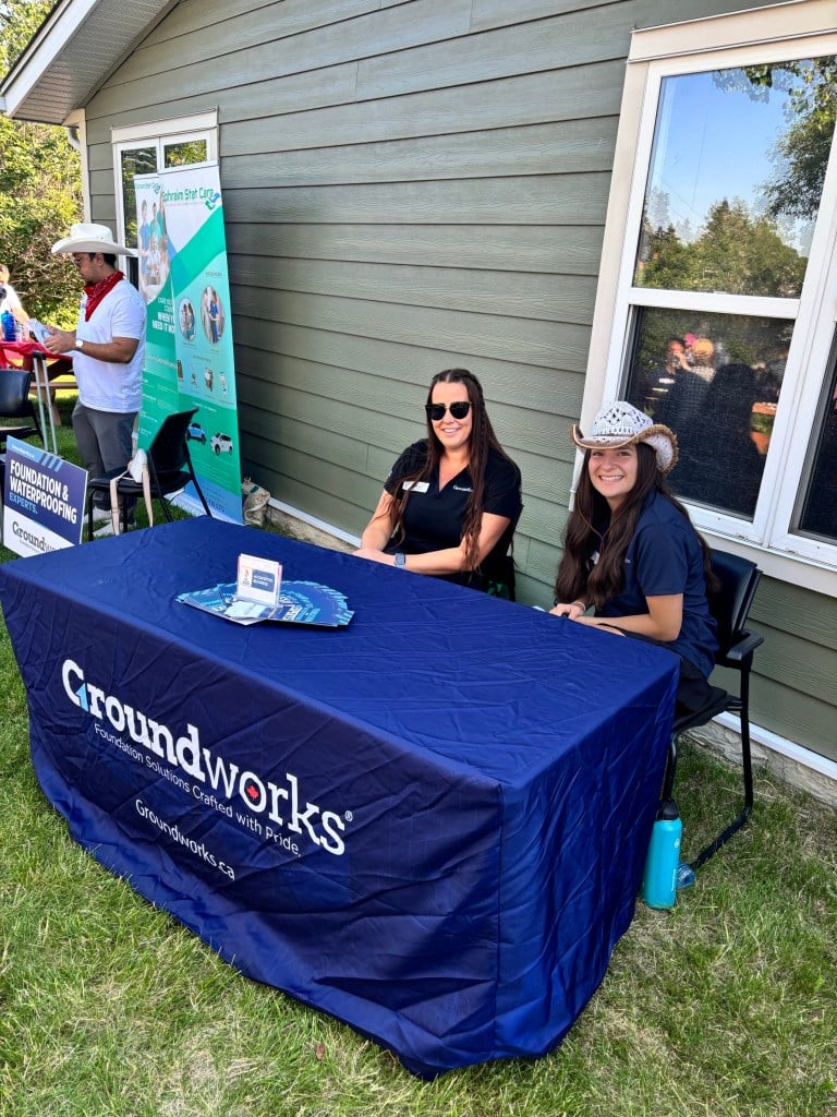 Groundworks table set up at the breakfast event.